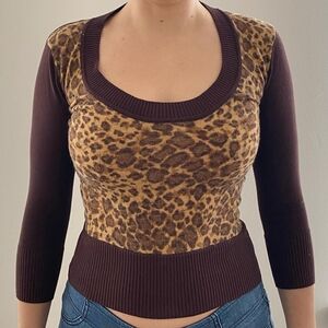 Vintage Urban Behavior Leopard Print Top